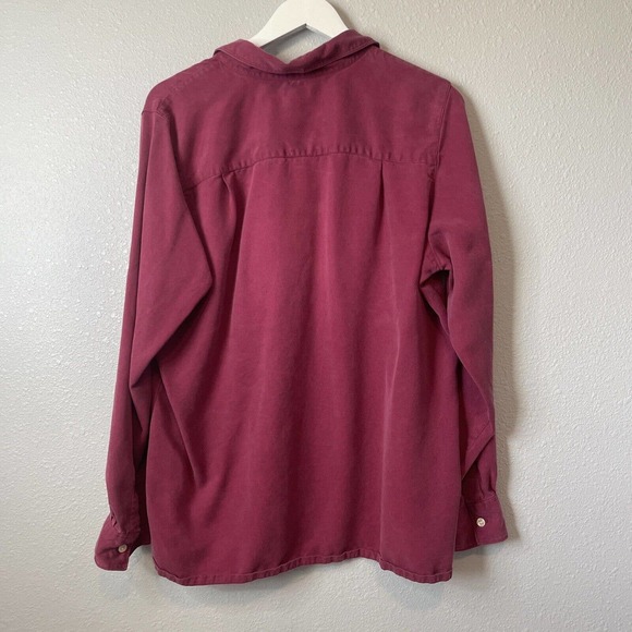L.L.Bean Shirt Women’s XL Red Button Up Long Sleeve 100% Tencel Lyocell Adult - Picture 3 of 10